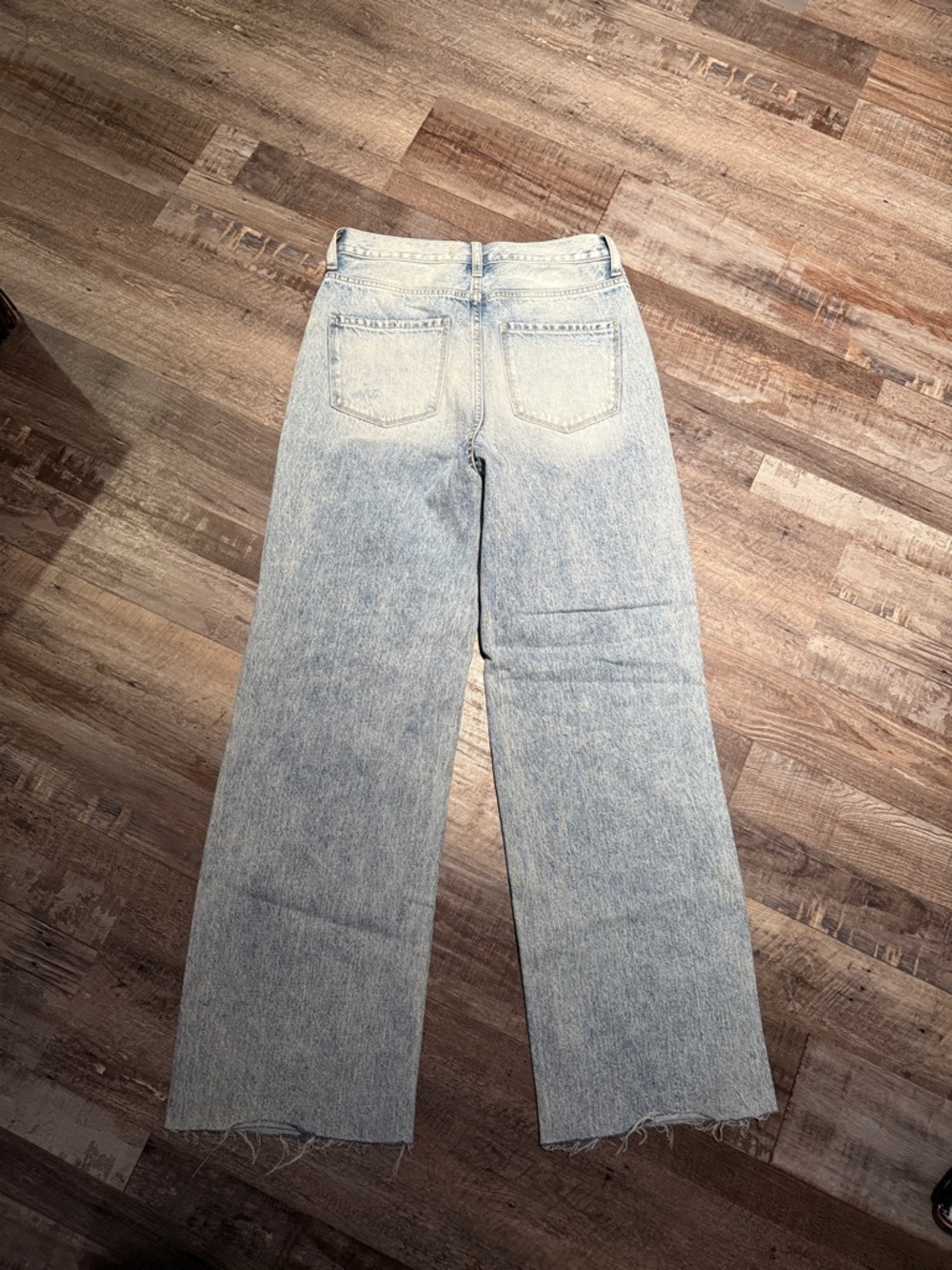 Light Blue Distressed Women's Straight-Leg Jeans - Picture 2 of 2